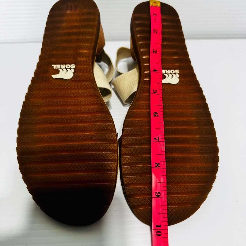 Sorel Ella Metallic Gold and Cream Sandals Size 7 - Picture 13 of 14